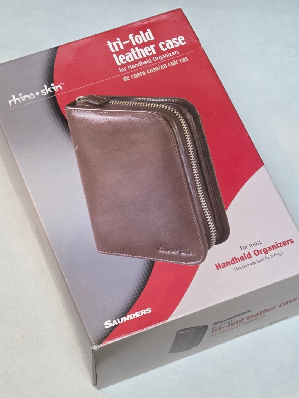 Rhinoskin Tri-Fold Leather Case for Handheld Organizers